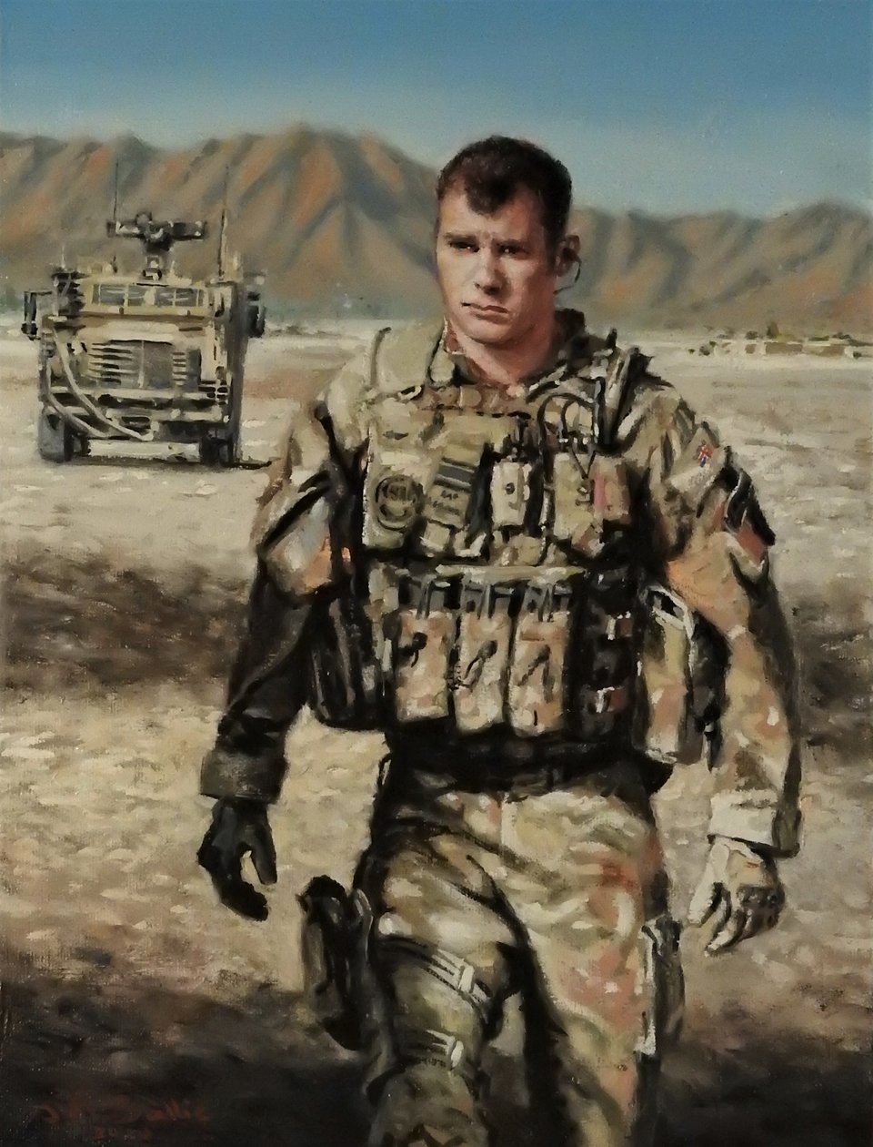 Tenente da RAF, 2022-23 (óleo sobre tela) de J Hugh L Beattie