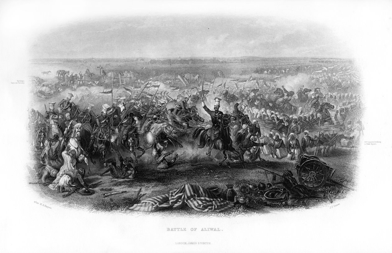 A Batalha de Aliwal, século XIX. de J. J. Crew