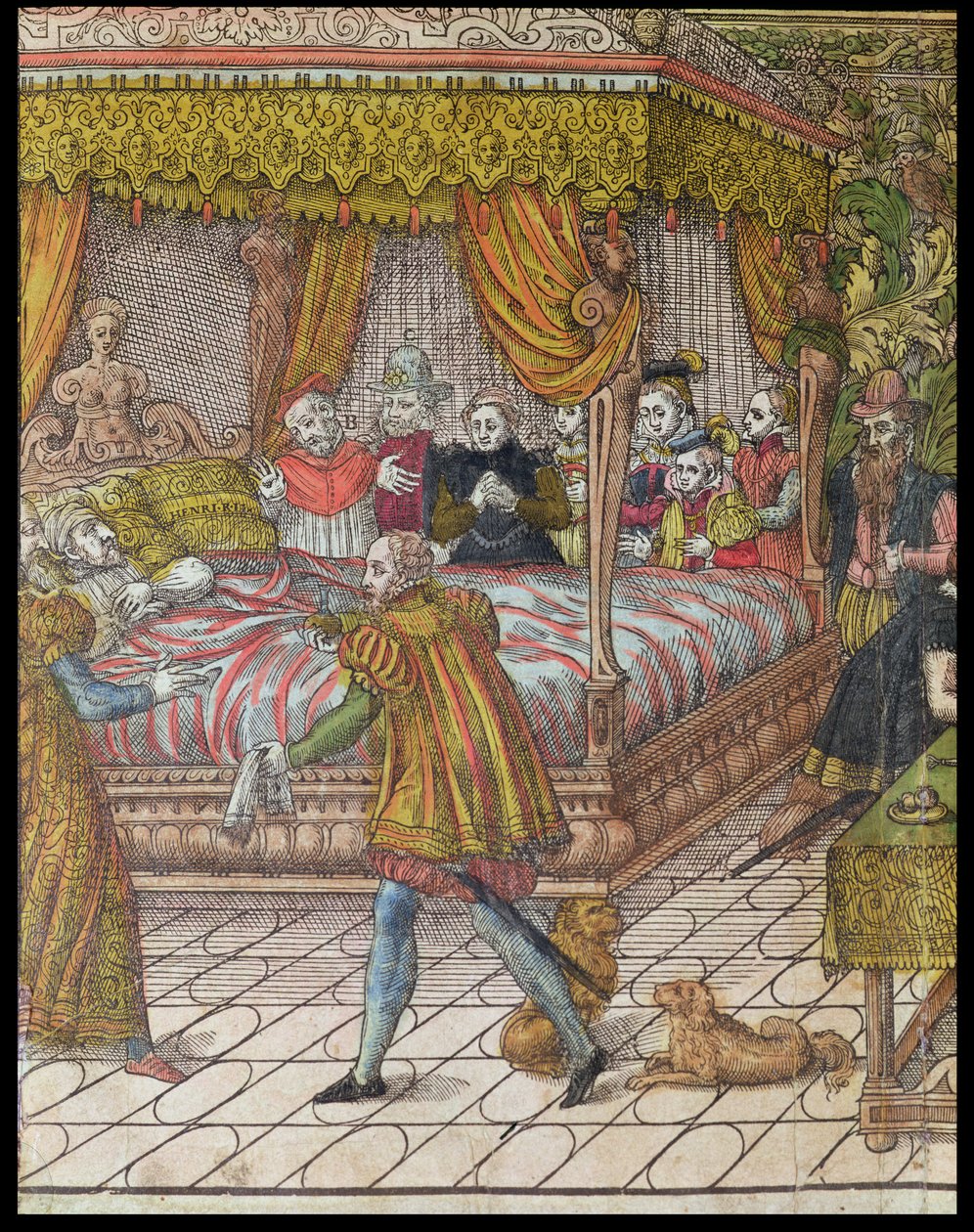 A morte de Henri II (1519-59) 10 de julho de 1559 (detalhe de 181524) de J. J. and Tortorel, J. Perrissin