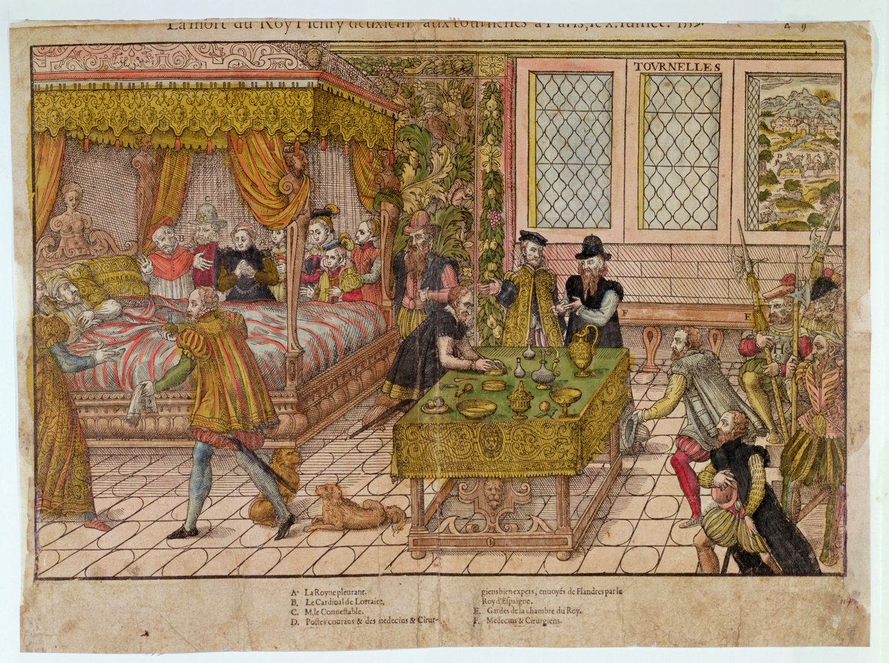 A morte de Henri II (1519-59) 10 de julho de 1559 de J. J. and Tortorel, J. Perrissin