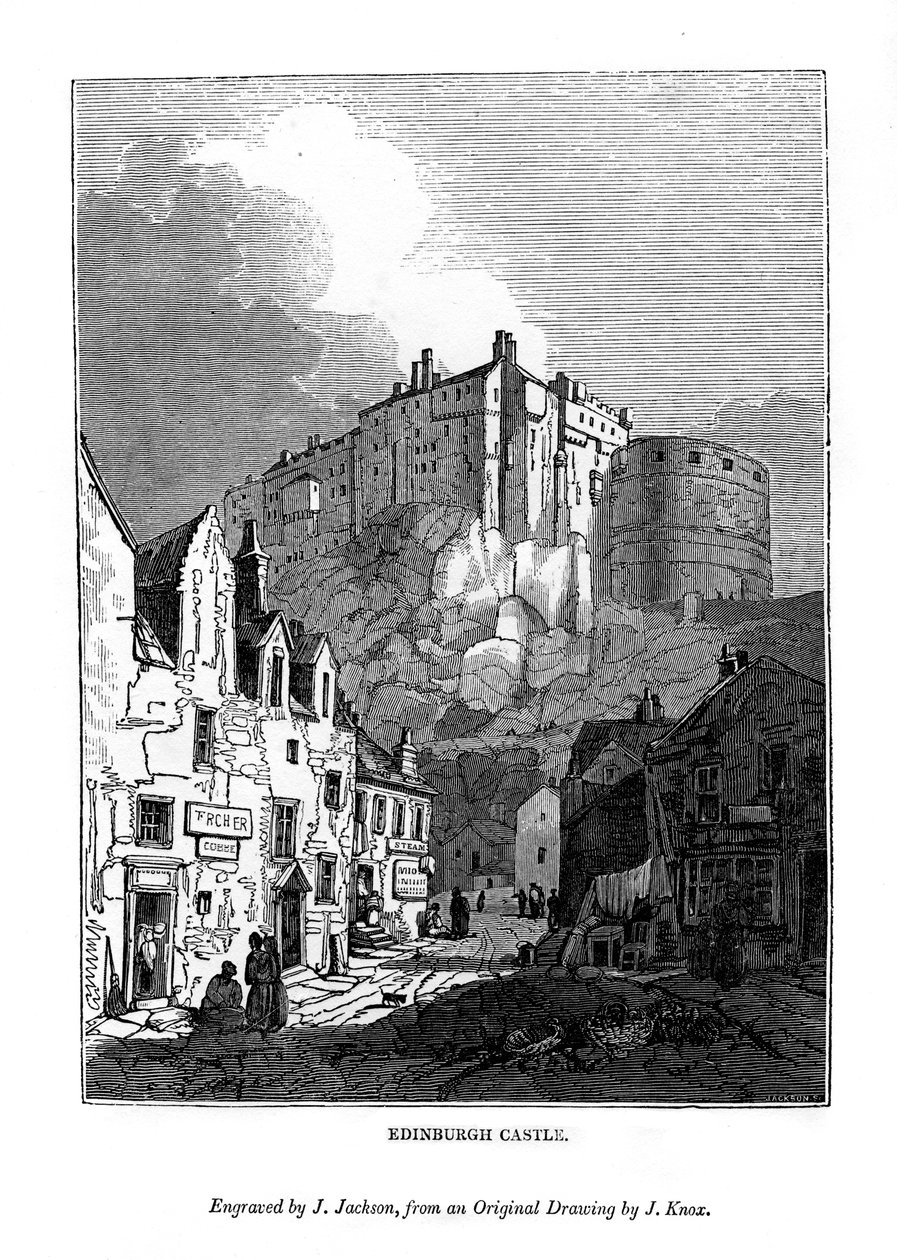 Castelo de Edimburgo, c1535-1570 1843 de J. Jackson