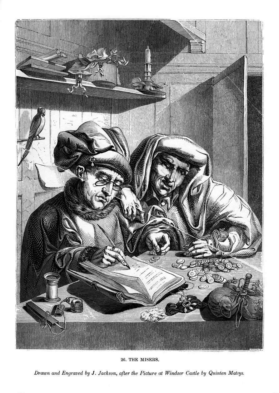 Os Misers, c1480-1530 1843. de J. Jackson