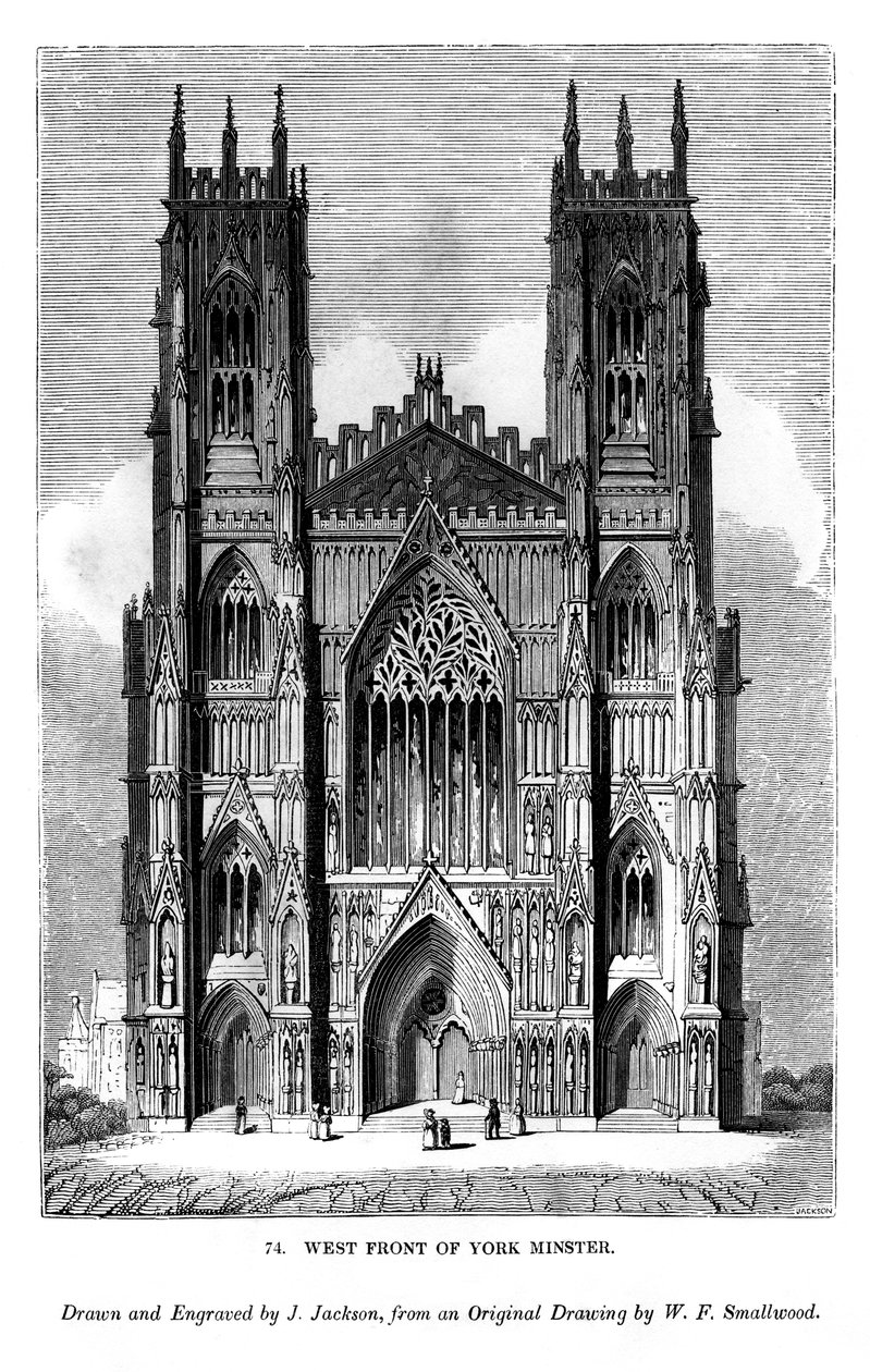 Frente oeste de York Minster, c1820-1830 1843 de J. Jackson