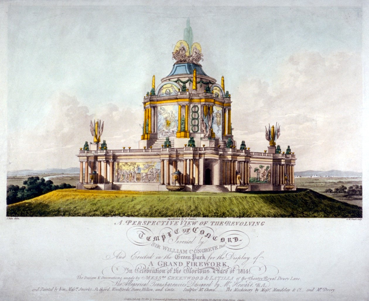 Templo da Concórdia, Green Park, Westminster, Londres, 1814 de J Jeakes