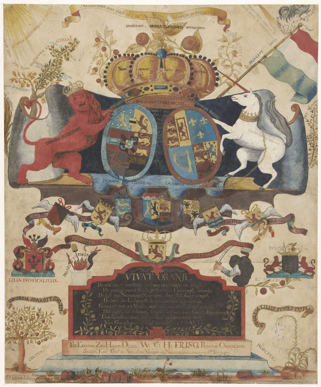 Alegoria da elevação de Guilherme IV, 1747 de J. Luiscius