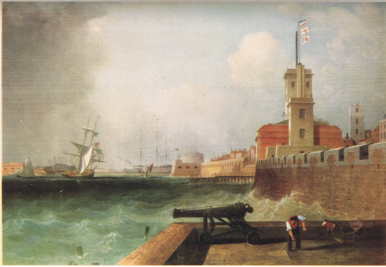 Entrada para o porto de Portsmouth 1846 de J. Lynn