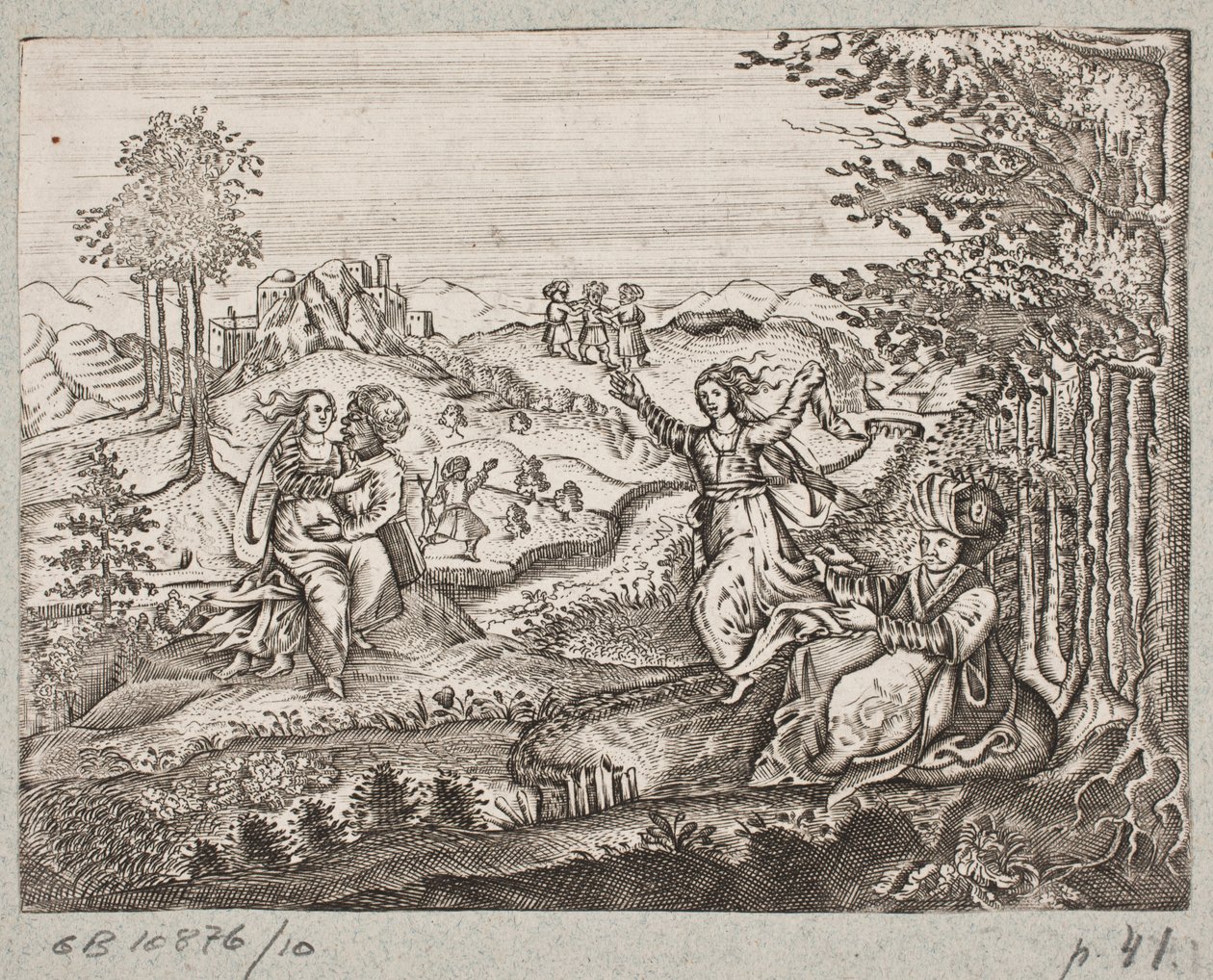 Ilustração de Adam Olearius, “Persian Rosenthal por um engenhoso poeta Schich Saadi […]”, Schleswig 1660 de J. Muller