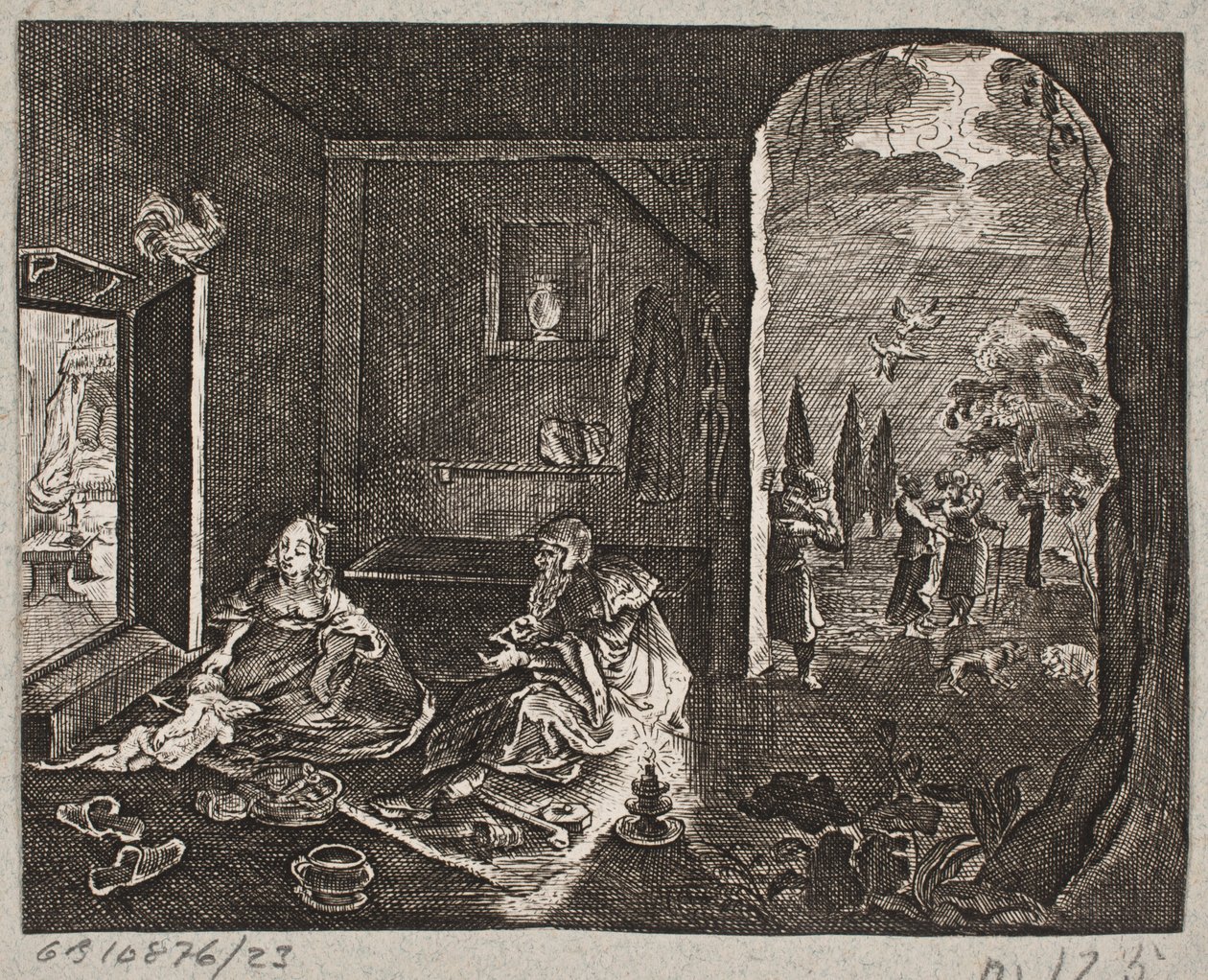 Ilustração de Adam Olearius, “Persian Rosenthal por um engenhoso poeta Schich Saadi […]”, Schleswig 1660 de J. Muller