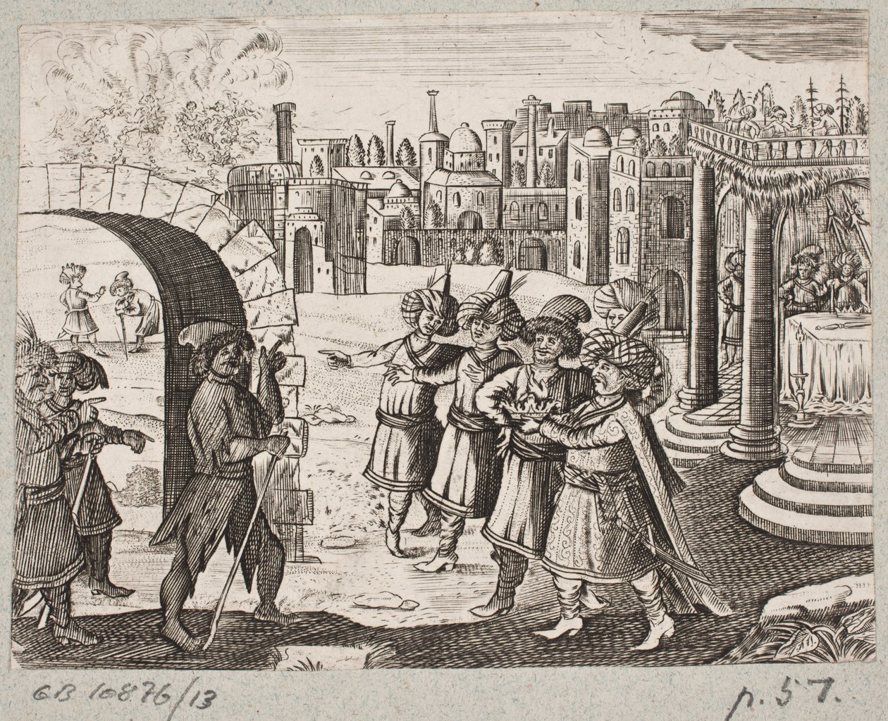 Ilustração de Adam Olearius, “Persian Rosenthal por um engenhoso poeta Schich Saadi […]”, Schleswig 1660 de J. Muller