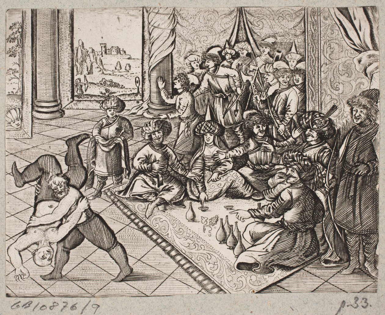Ilustração de Adam Olearius, “Persian Rosenthal por um engenhoso poeta Schich Saadi […]”, Schleswig 1660 de J. Muller