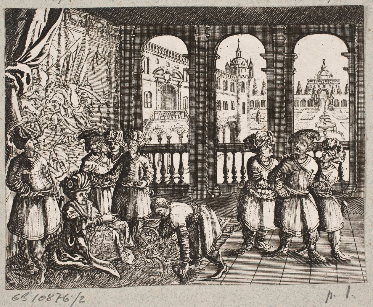 Ilustração de Adam Olearius, “Persian Rosenthal por um poeta engenhoso Schich Saadi […]”, Schleswig 1660 de J. Muller
