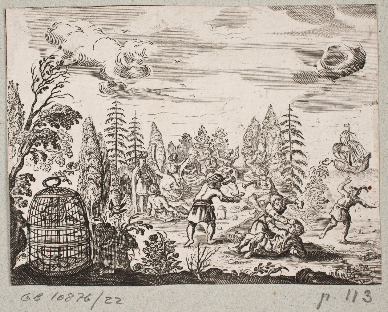 Ilustração de Adam Olearius, “Persian Rosenthal por um poeta engenhoso Schich Saadi […]”, Schleswig 1660 de J. Muller