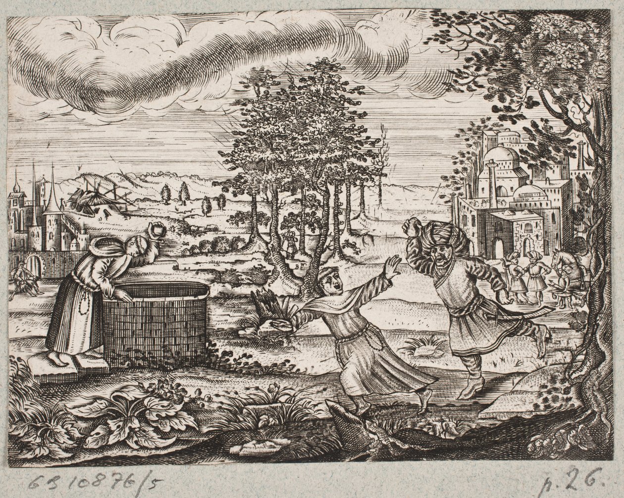 Ilustração de Adam Olearius, “Persian Rosenthal por um engenhoso poeta Schich Saadi […]”, Schleswig 1660 de J. Muller