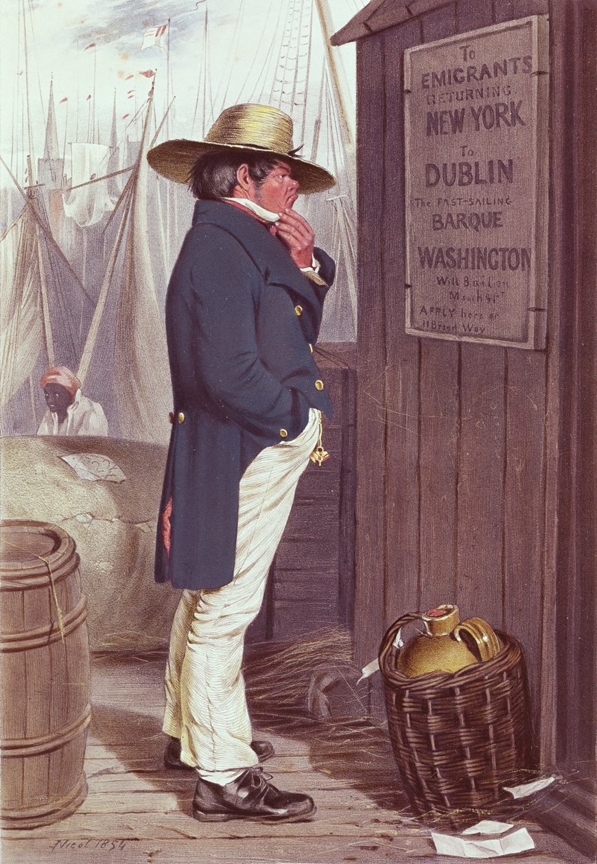 Homeward Bound, o cais de Nova York, gravado por TH Maguire, 1854 (ver 189006) de J Nicol