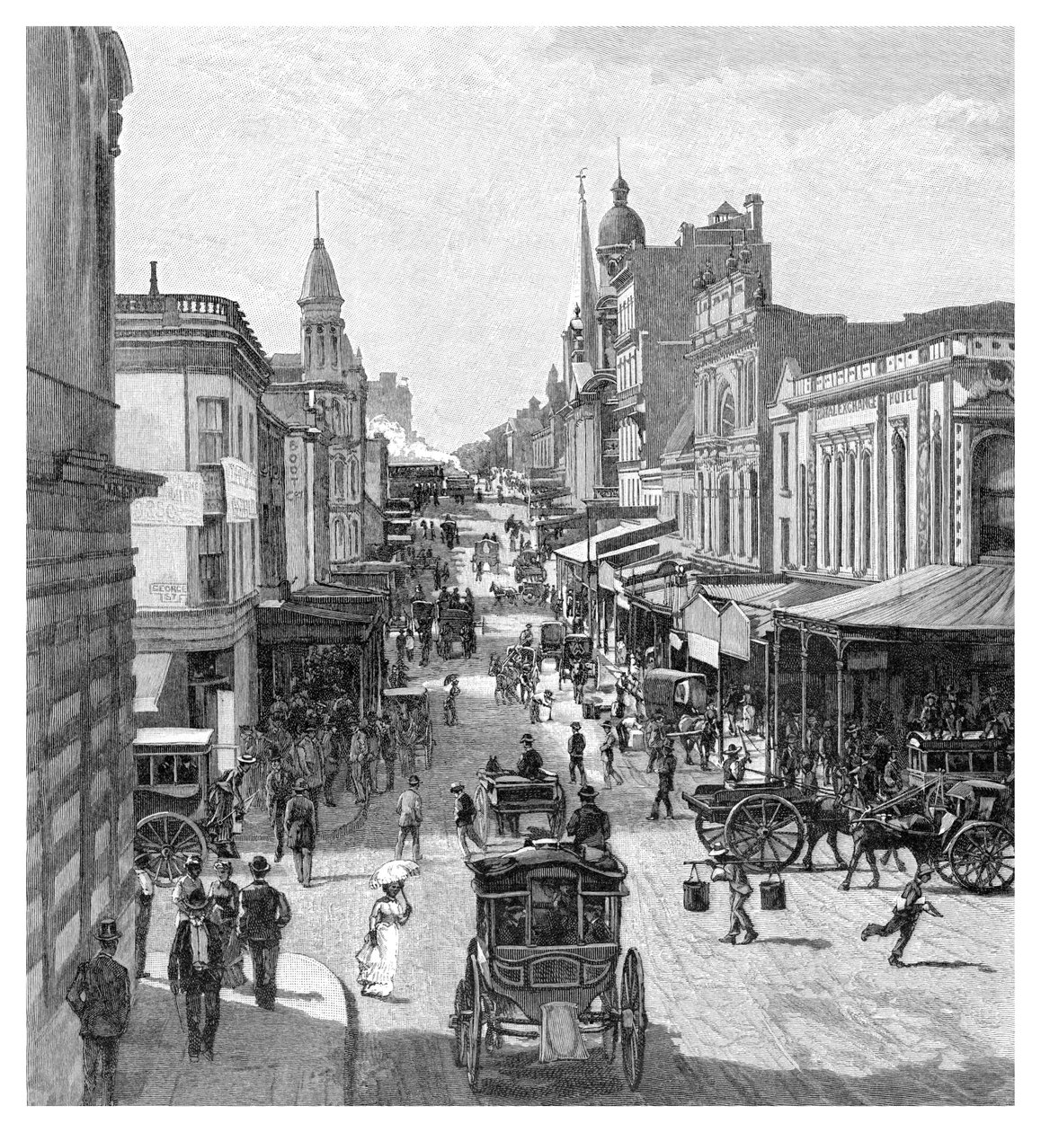 King Street, Sydney, Nova Gales do Sul, Austrália, 1886. de J. R. Ashton