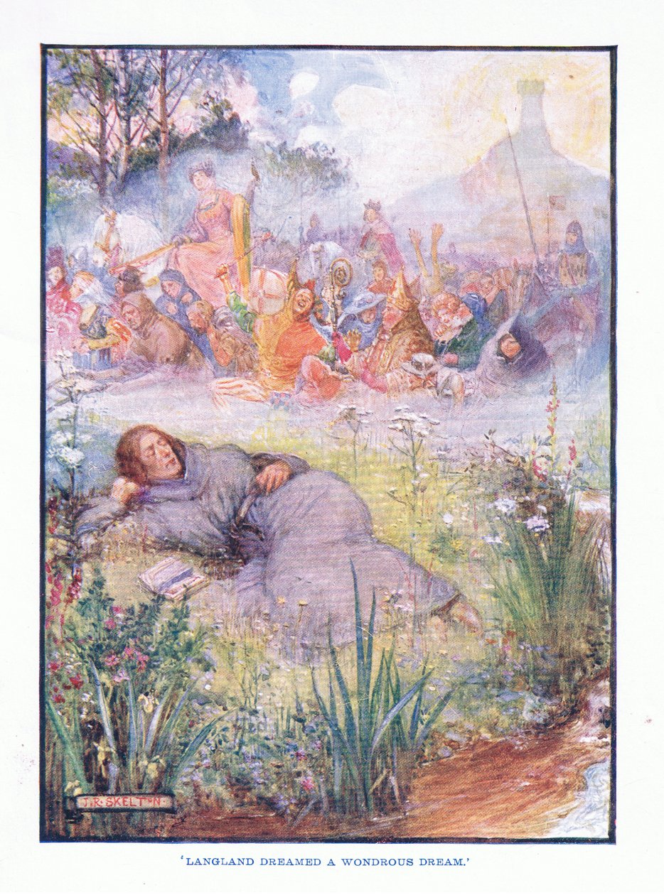 Langland sonhou com um sonho maravilhoso, do pub English Literature by TC & EC Jack, c.1920 de J. R. Skelton