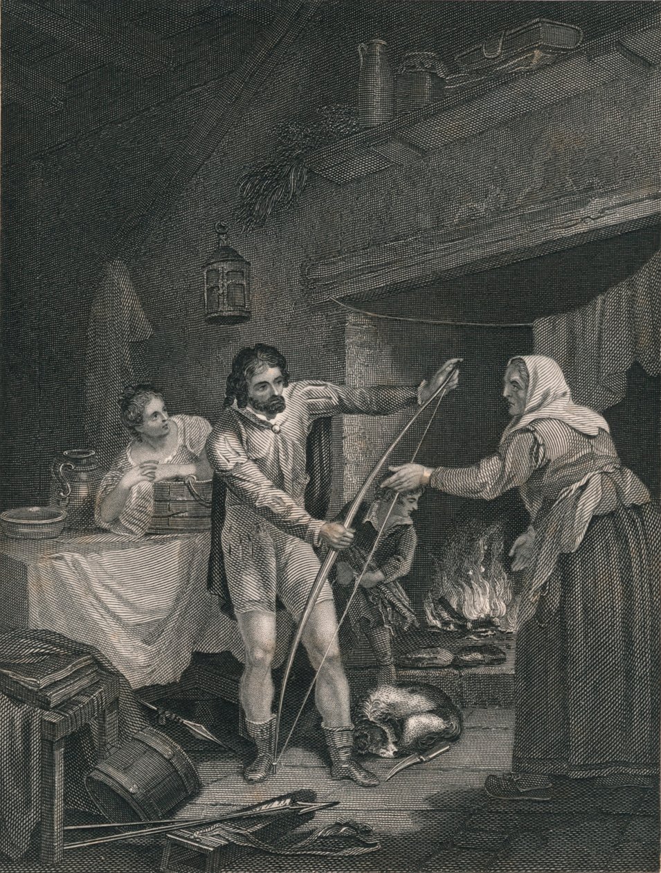 Alfred no Neatherds Cottage, meados do século XIX. de J. Rogers