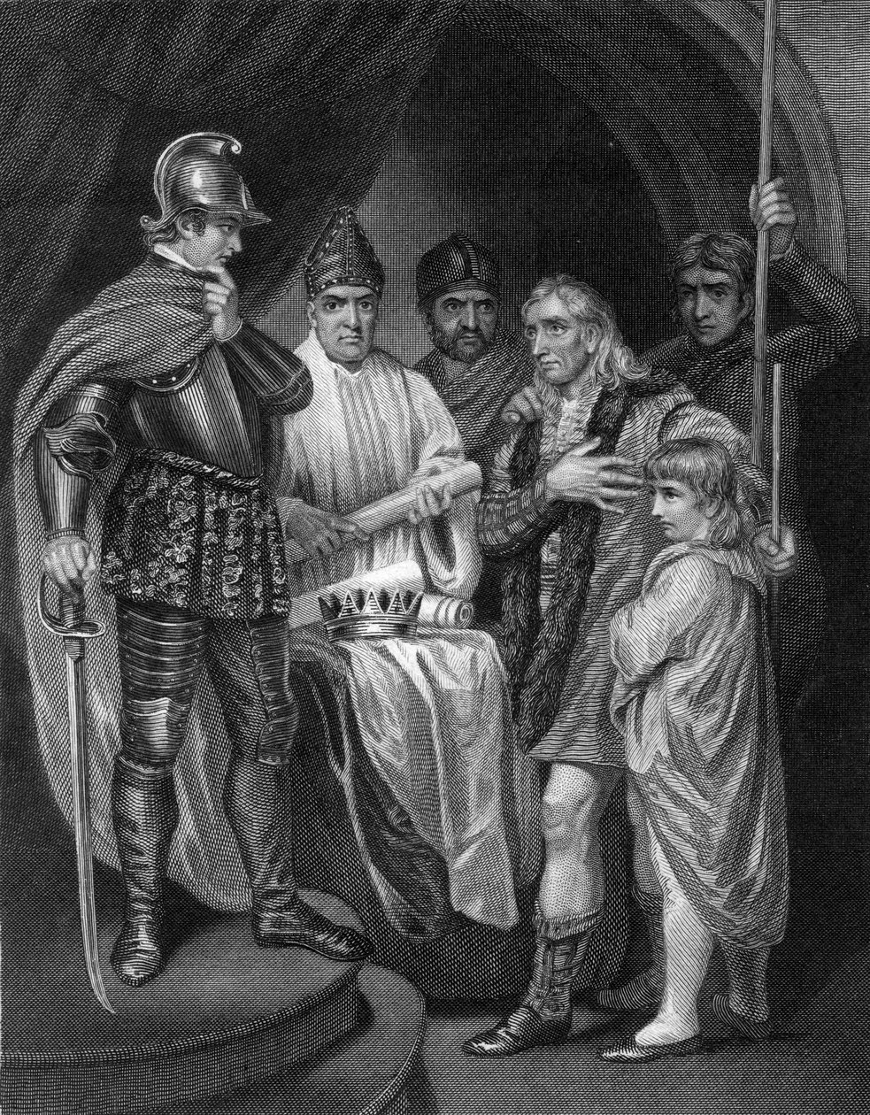 Balliol entregando sua coroa a Eduardo I da Inglaterra, 1296. de J. Rogers