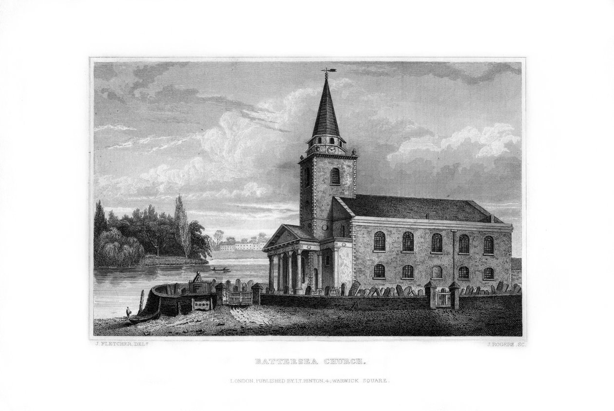 Igreja de Battersea, Battersea, Londres, 1829. de J. Rogers