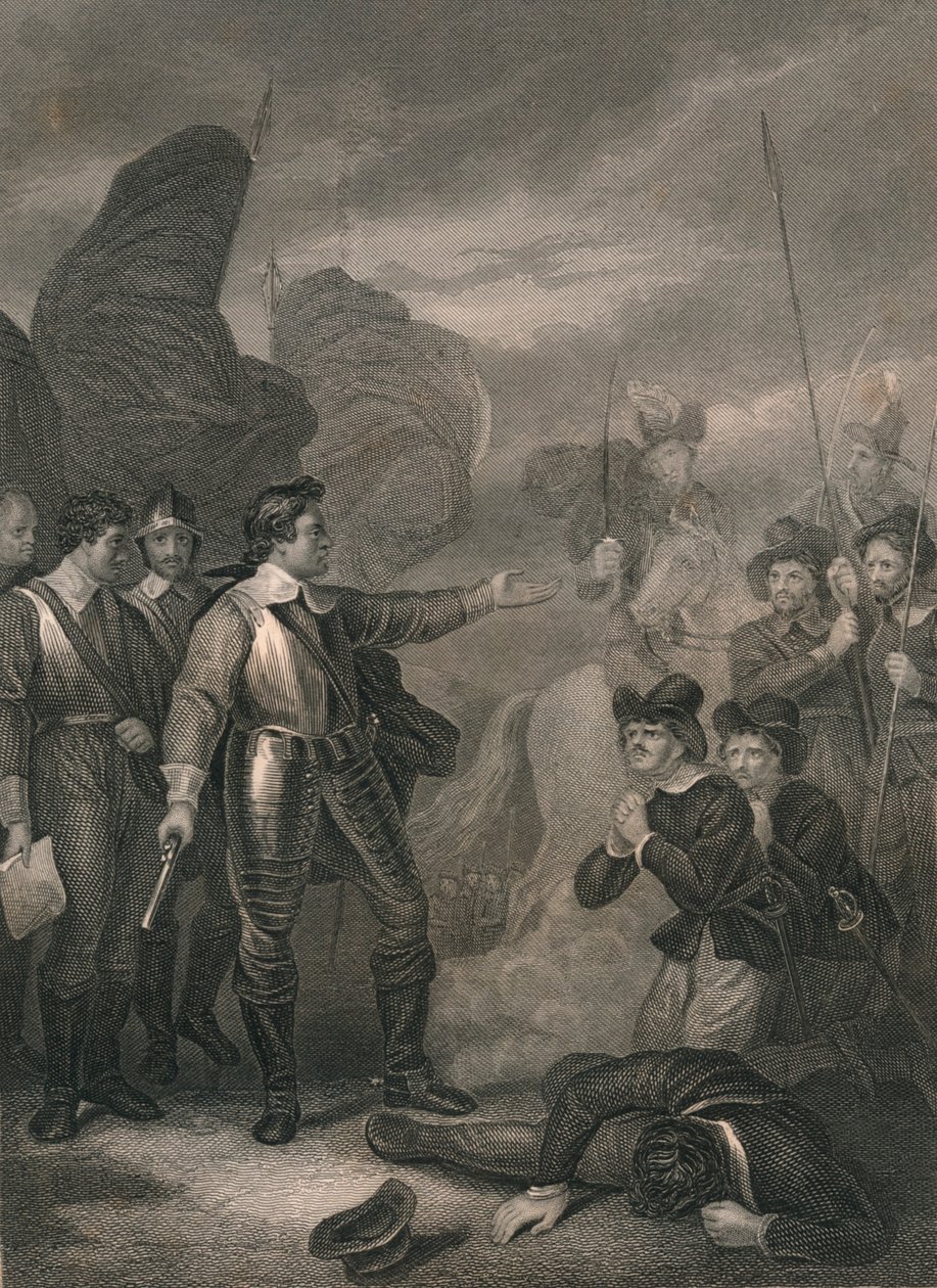 Cromwell Suprimindo O Motim no Exército, c1640s, meados do século XIX. de J. Rogers
