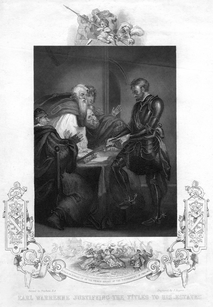 Earl Warenne justificando o título para suas propriedades de J. Rogers