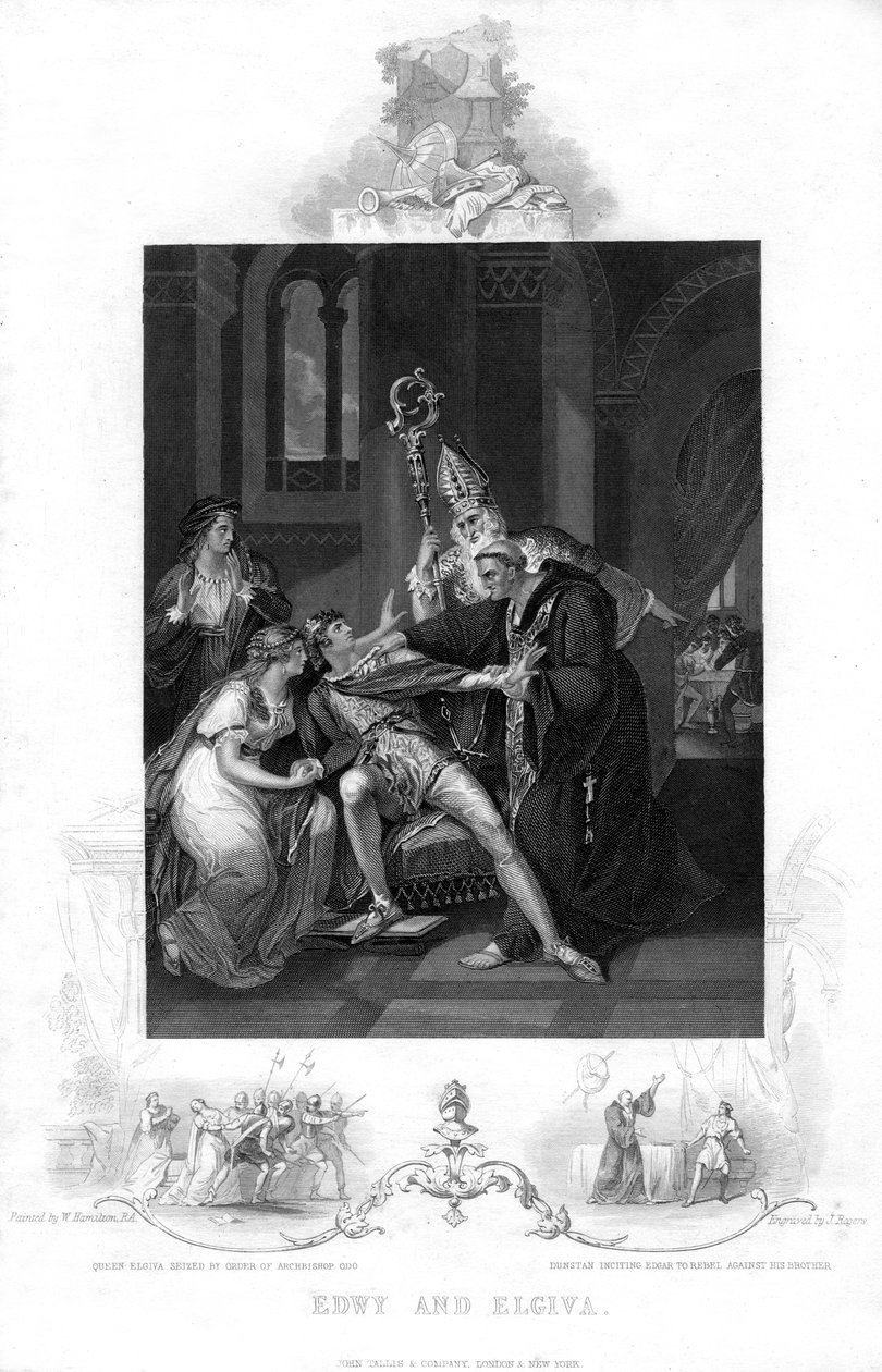 Edwy e Elgiva, século XIX de J. Rogers
