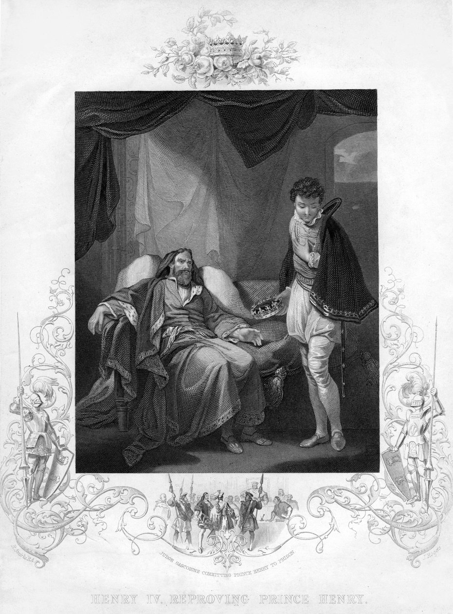 Henrique IV reprovando o príncipe Henrique, século XIX. de J. Rogers