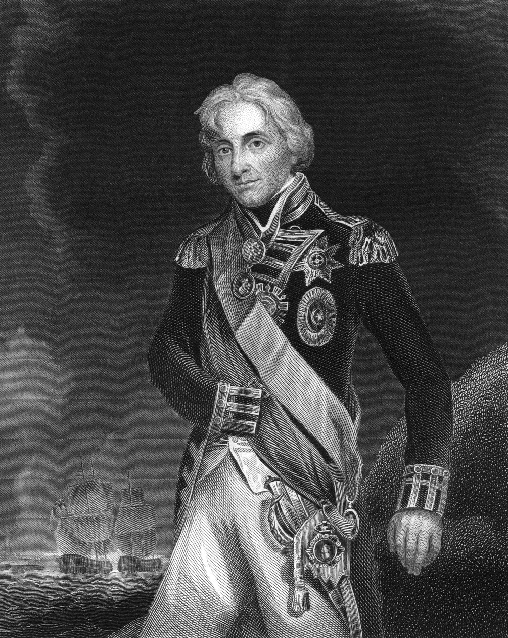 Horatio Nelson, 1º visconde Nelson, comandante naval inglês, c1798-c1805 c1857 de J. Rogers