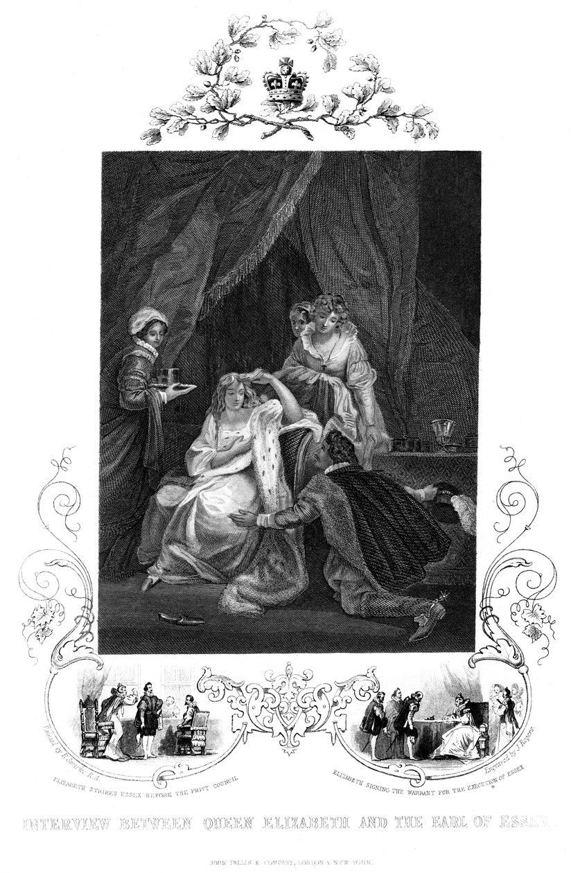 Entrevista entre a rainha Elizabeth e o conde de Essex, século XIX. de J. Rogers