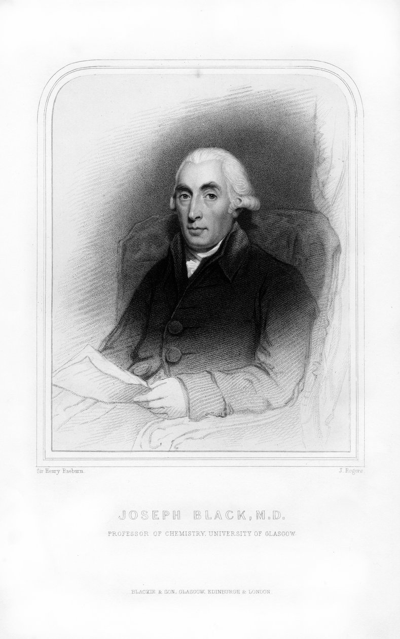 Joseph Black, físico e químico escocês, 1870. de J. Rogers