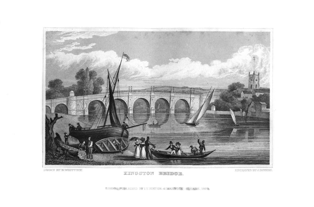 Ponte de Kingston, Londres, 1829. de J. Rogers