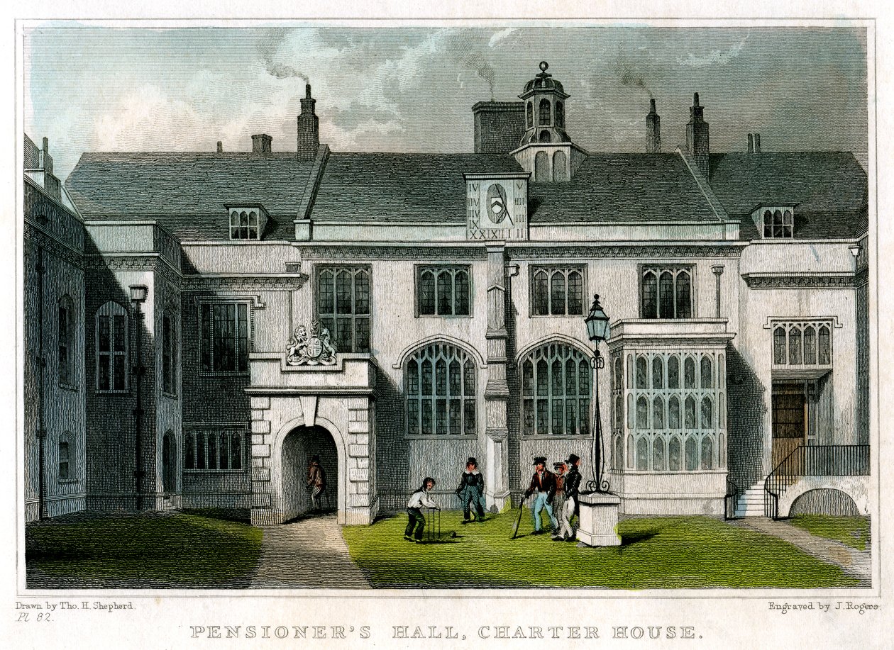 Pensioners Hall, Charterhouse, Londres, 1830. de J. Rogers