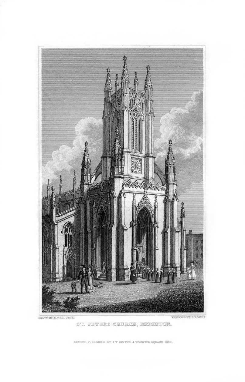 Igreja de St Peters, Brighton, East Sussex, 1829. de J. Rogers