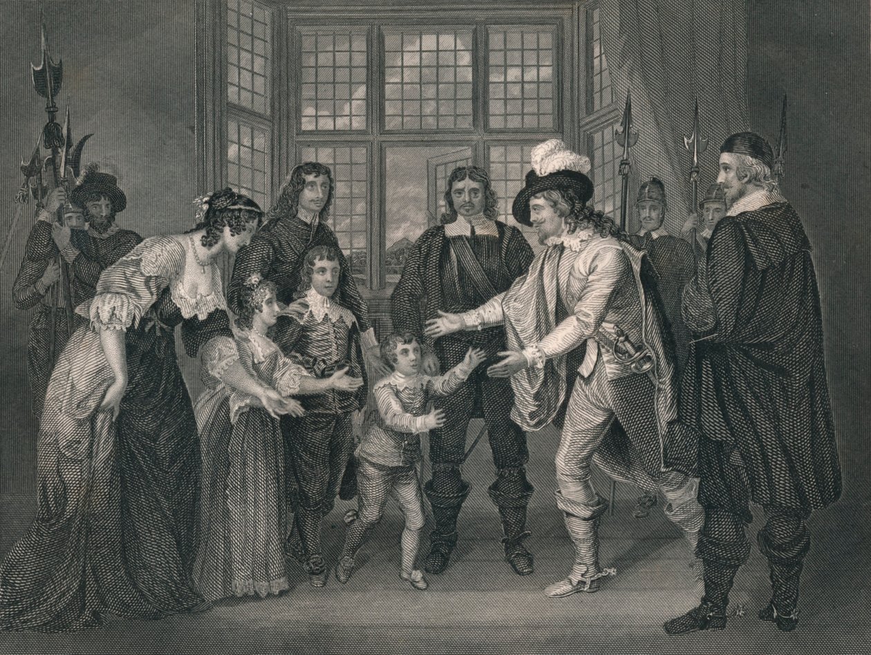 A Entrevista de Carlos I com Seus Filhos, 1649, meados do século XIX. de J. Rogers