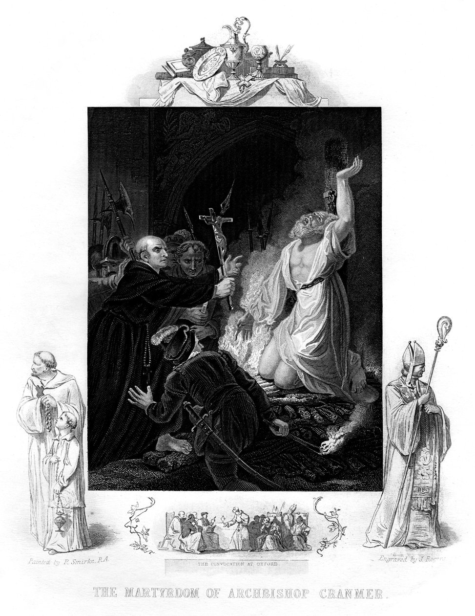 O martírio do arcebispo Cranmer, 1556, 1877 de J. Rogers
