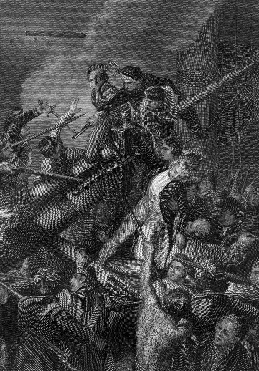 A morte do capitão Faulknor, 1795 c1857 de J. Rogers