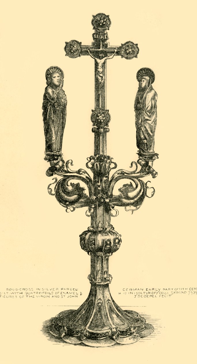 Cruz do altar ramificado, séculos XIV-XV, 1881. de J. S. Goepel