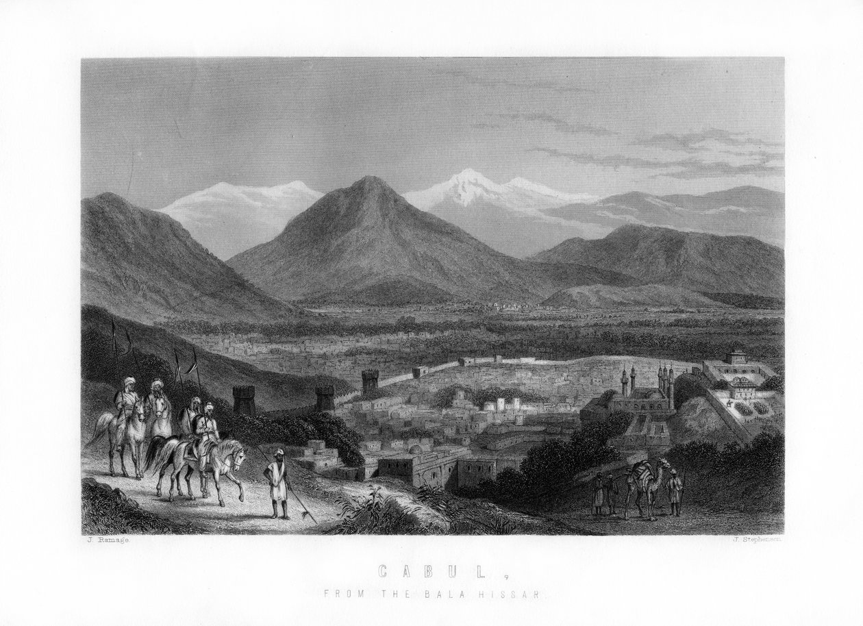Cabul do Bala Hissar, Afeganistão, 1893 de J. Stephenson