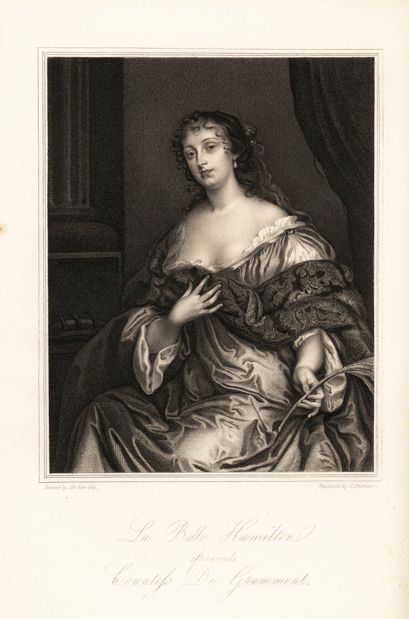Elizabeth Hamilton, La Belle Hamilton, depois Condessa de Grammont, esposa de Philibert de Grammont, uma das belezas de Windsor de J. Thomson