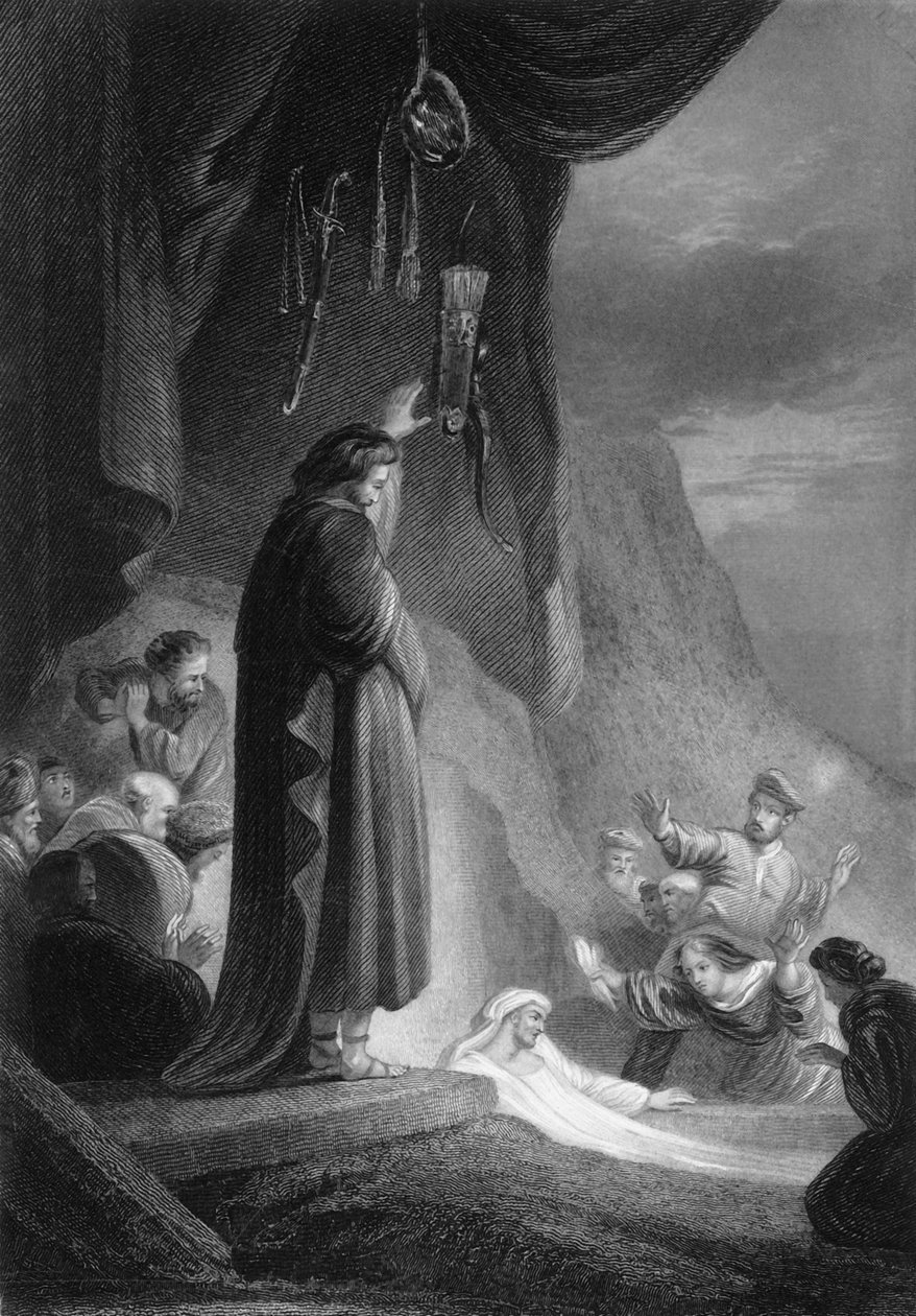 Ele chorou com uma voz alta, Lázaro, saia, século 19. de J. Thomson