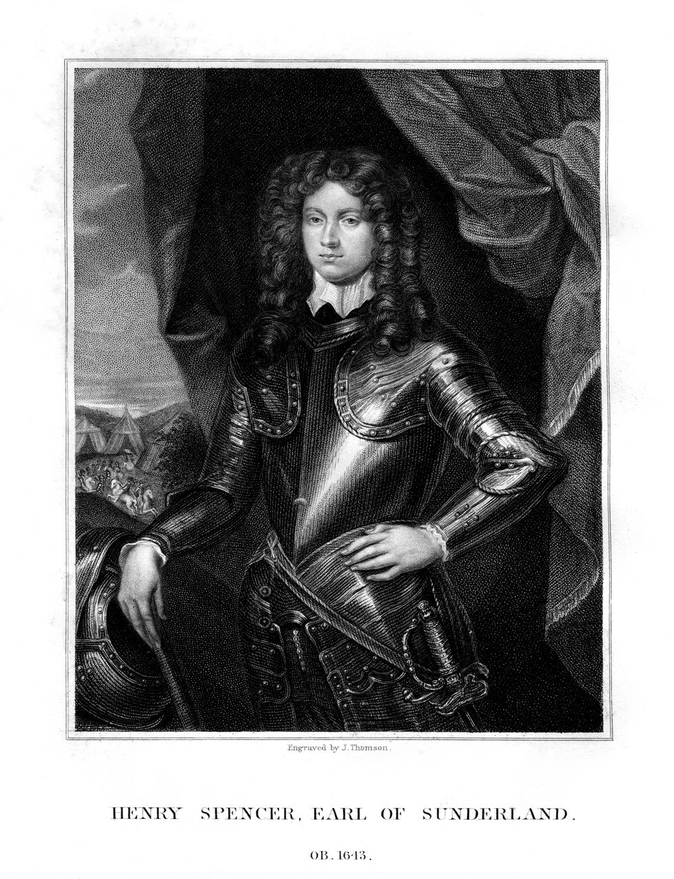 Henry Spencer, 1º conde de Sunderland, soldado inglês, 1823. de J. Thomson