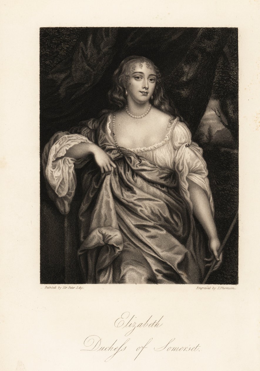 Retrato de Lady Elizabeth Seymour, Duquesa de Somerset, antiga Elizabeth Percy, herdeira e amiga da Rainha Ana de J. Thomson