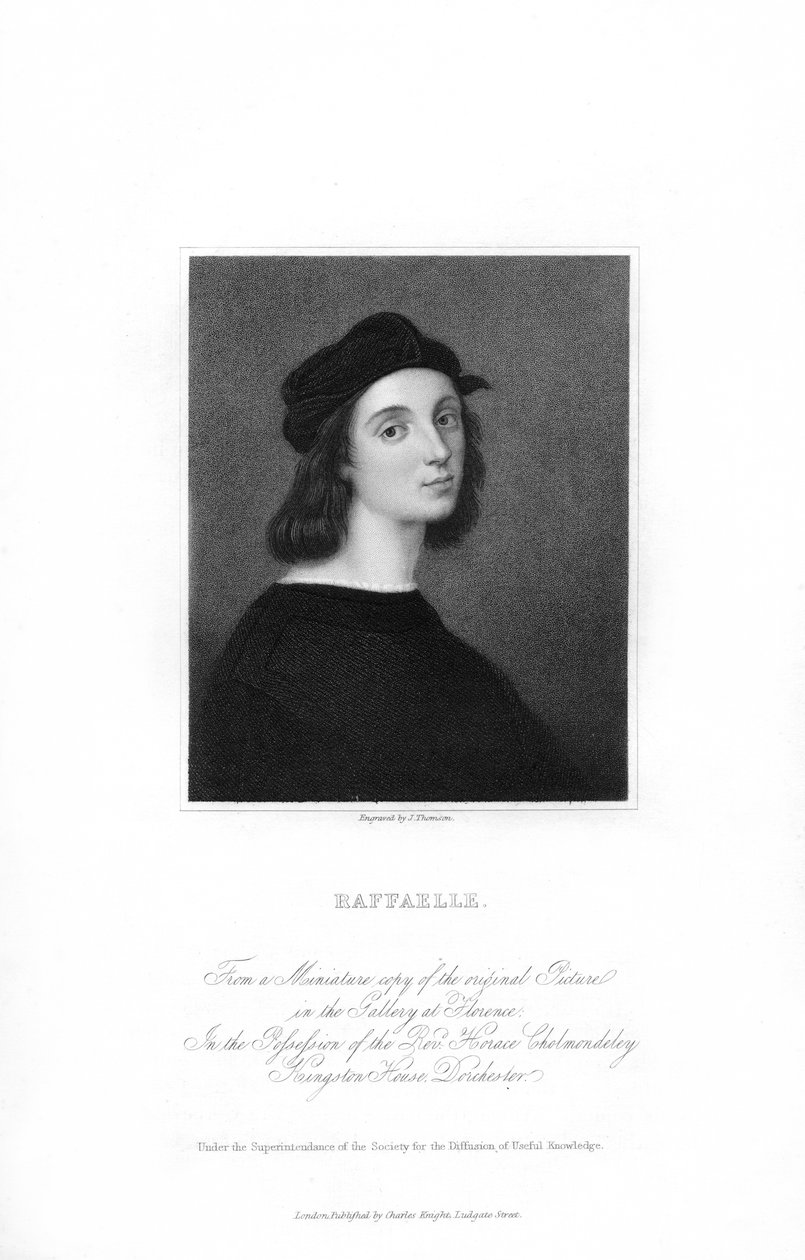 Rafael, artista renascentista italiano, c1836. de J. Thomson
