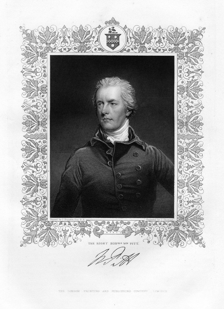 William Pitt, o jovem, político britânico e primeiro ministro, século 19 de J. Thomson