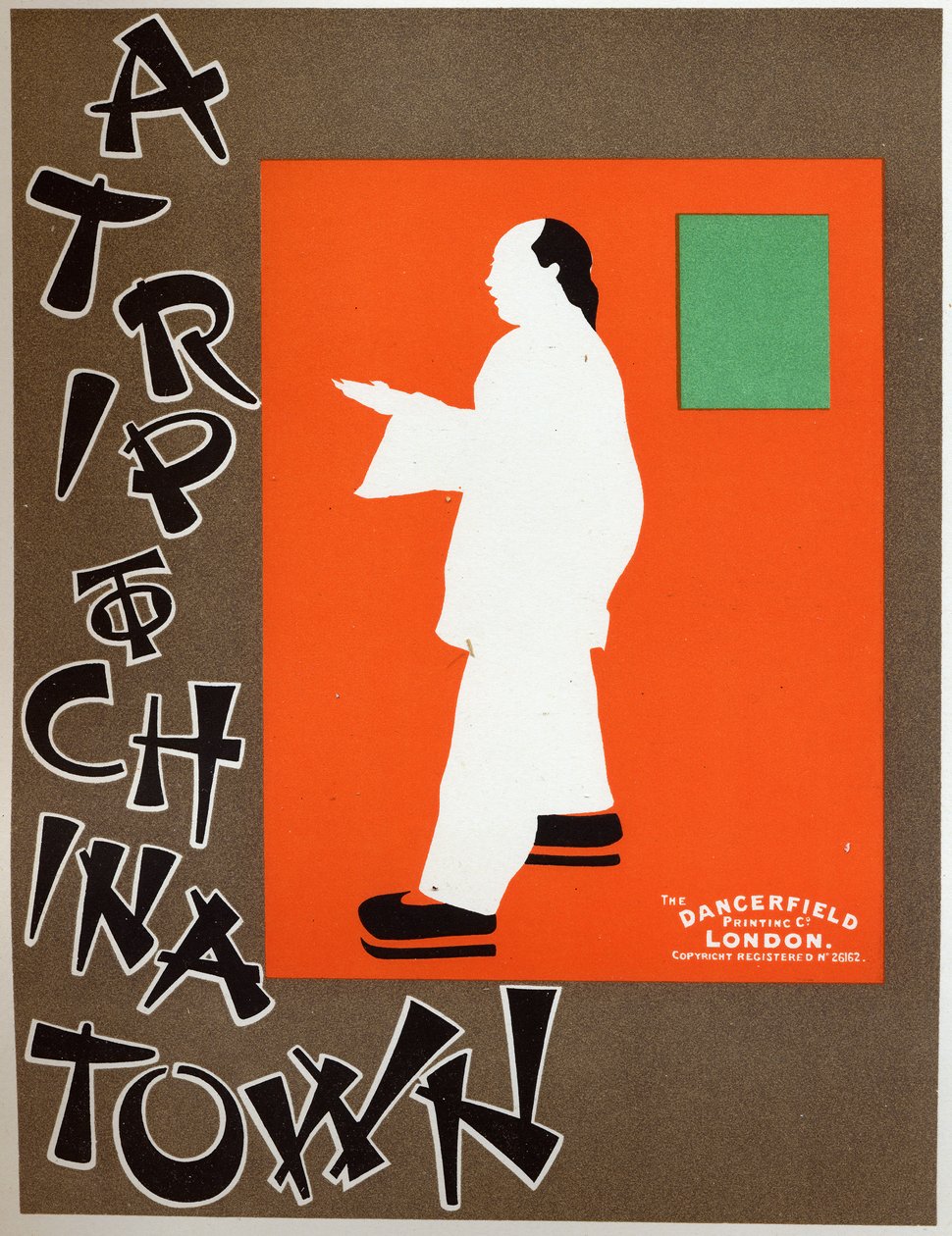 Arte. Entretenimento. Uma viagem a Chinatown, peça musical de Charles Hoyt. Cartaz de Berggarstaff, Inglaterra, c.1891-1895 (cartaz) de J. and W. Beggarstaff