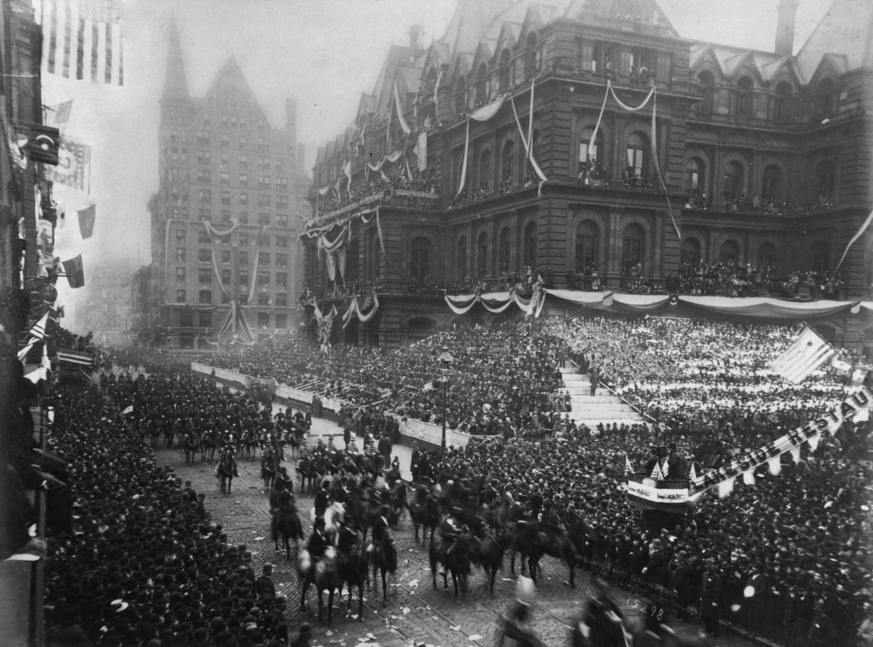 Cerimônias de dedicação em Adams Street, Chicago, para a Exposição Mundial de Columbian, 1892 de J. W. Taylor