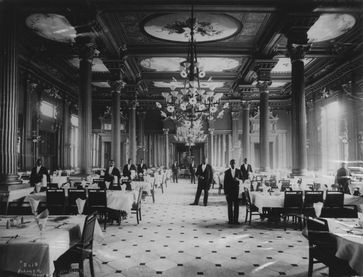 Palmer House grandiosa sala de jantar, c.1880 de J. W. Taylor