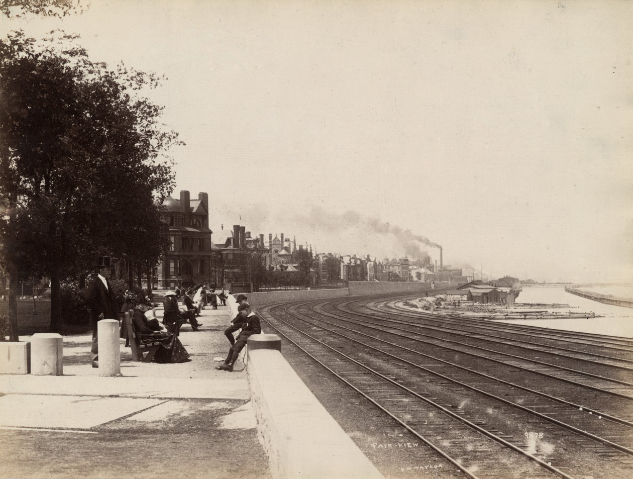 Vista, de, 35th, rua, olhar, norte, chicago, c.1888 de J. W. Taylor
