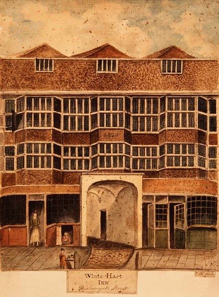 White Hart Inn, Bishopsgate Street, c.1810 de J. Williams