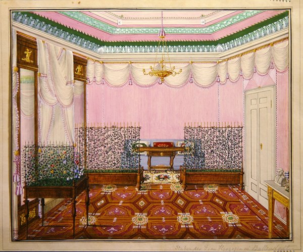 Uma sala de escrita Neo-Classical Biedermeier no Schloss Ballenstedt, Saxe-Anhalt de J. Willing
